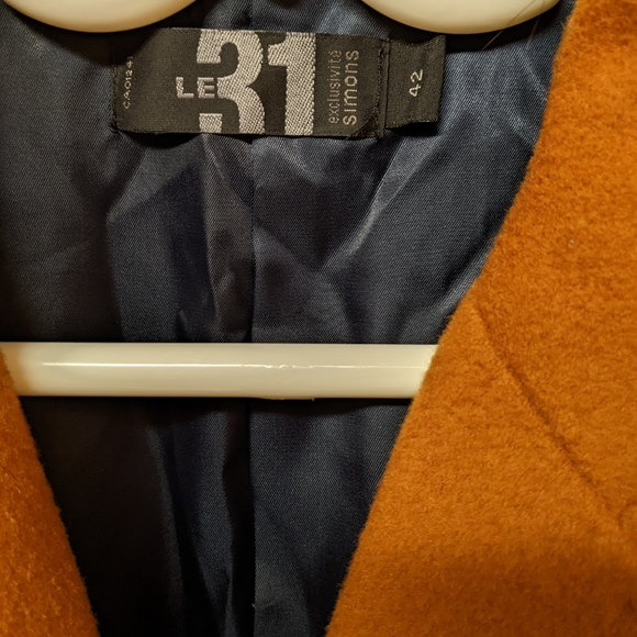 Simon's LE31 Camel Long Pea Coat 42 - Picture 2 of 7